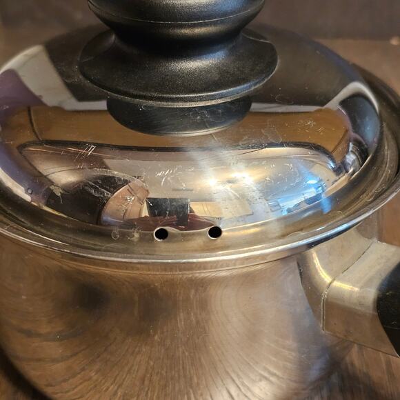 Vintage BELGIQUE 1 Qt. Sauce Pan Stainless Black Handle with Lid - Picture 2 of 4